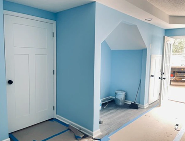 Freshly painted rooms creating a clean and inviting home environment